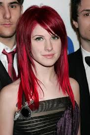 Hayley Williams with dark red hair